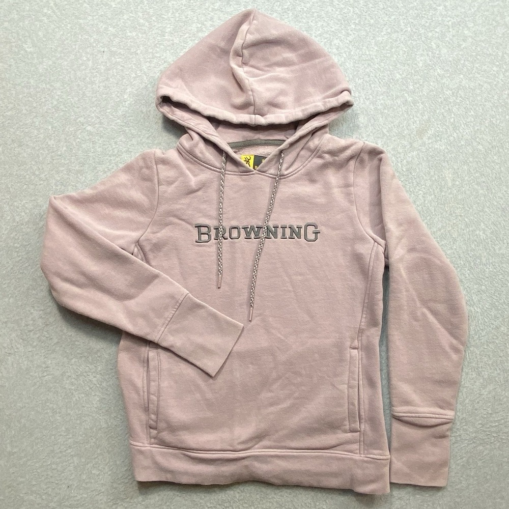 Browning Faded Hoodie Unisex Sz M‎ Pullover Embroidered Outdoors Hunting